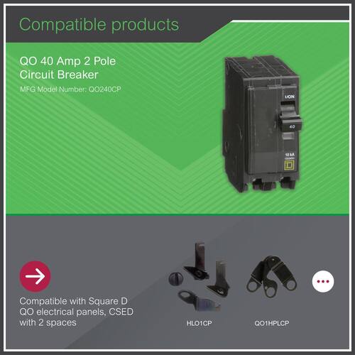 Circuit Breaker 40 Amp 2-Pole Circuit QO Breaker(QO240CP)