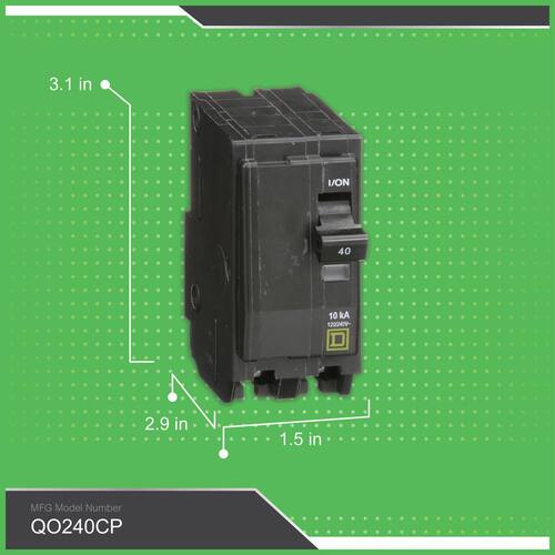 Circuit Breaker 40 Amp 2-Pole Circuit QO Breaker(QO240CP)