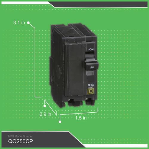 Circuit Breaker 50 Amp 2-Pole Circuit QO Breaker(QO250CP)