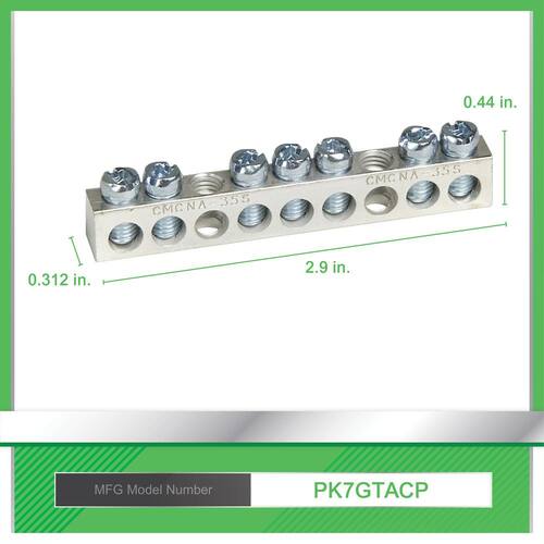 Load Center 7 Terminal Ground Bar Kit for QO/Homeline Electrical Panel/Load Center(PK7GTACP)