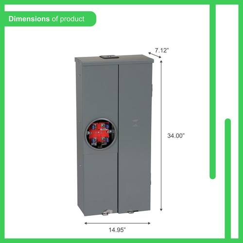 Circuit Breaker 200 Amp 20-Space 40-Circuit Homeline Outdoor Ring Type Overhead/Underground Main CSED with Kit