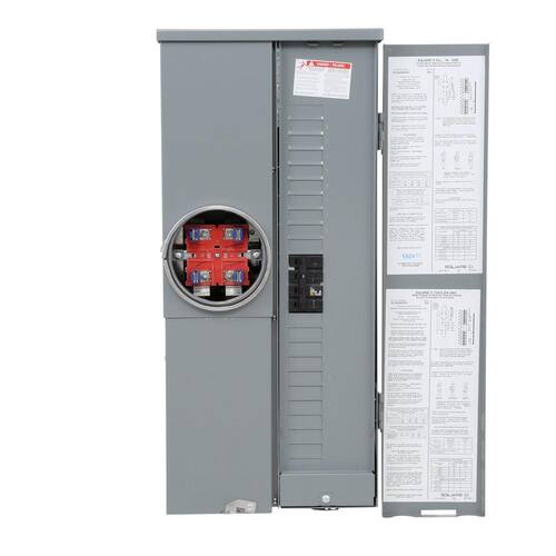 Circuit Breaker 200 Amp 20-Space 40-Circuit Homeline Outdoor Ring Type Overhead/Underground Main CSED with Kit