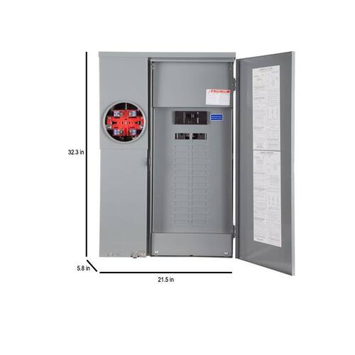 Circuit Breaker 200 Amp 30-Space 42-Circuit Homeline Outdoor Ring-Type Surface Mount Solar-Ready Main Plug-On Neutral CSED