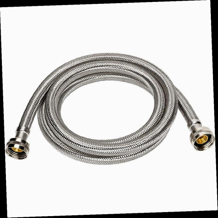 Stainless Steel Washing Machine Supply Line, 3/4 in. FHT x 3/4 in. FHT x 96 in.