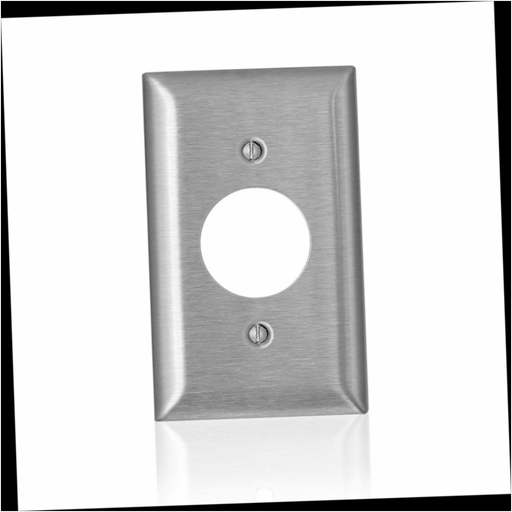 Wall Plate Magnetic Stainless Steel 1-Gang Single Outlet Opening Standard Size 1.406 in. Dia C-Series