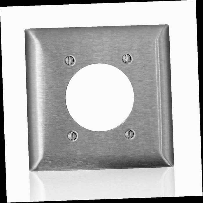 Outlet Wall Plate, 2.15 in. 2-Gang Magnetic Stainless Steel Range and Dryer Wallplate, Type 430