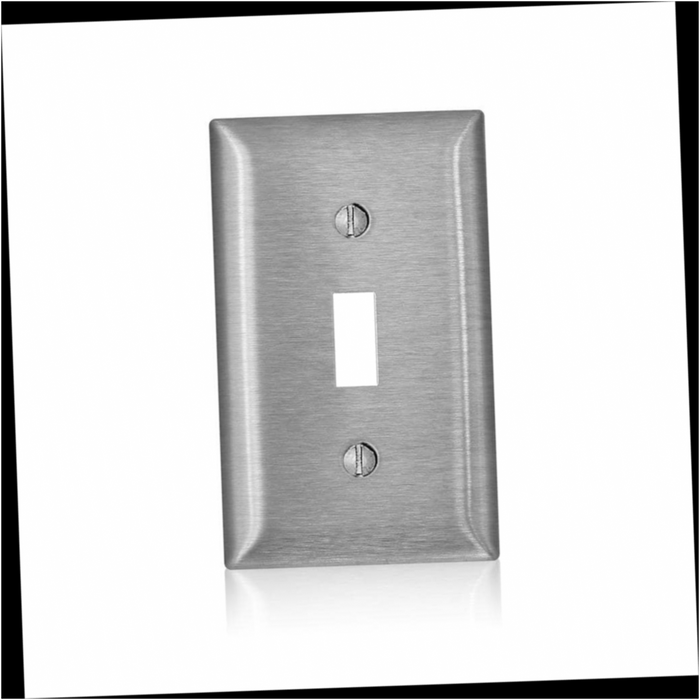 Wallplate 1-Gang Standard Size Toggle Switch Magnetic Stainless Steel C-Series