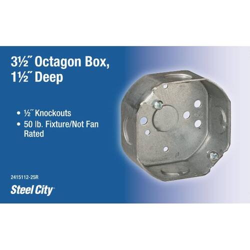 Steel Octagon Box 3-1/2 in.