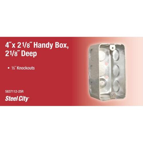 Metal Utility Box 4 in. x 2-1/8 in. New Work 1-Gang