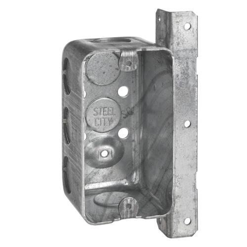 Handy Box 4 in. x 2-1/8 in. New Work Metal Deep with T-Bracket 1-Gang