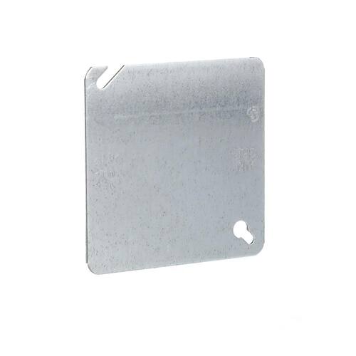 Electrical Box Cover Blank Square Metallic 4 in.