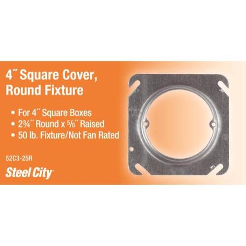 Metal Square Mud Ring 2-Gang 4 in. 4.3 cu. in. Pre-Galvanized - 5/8 in. Raised