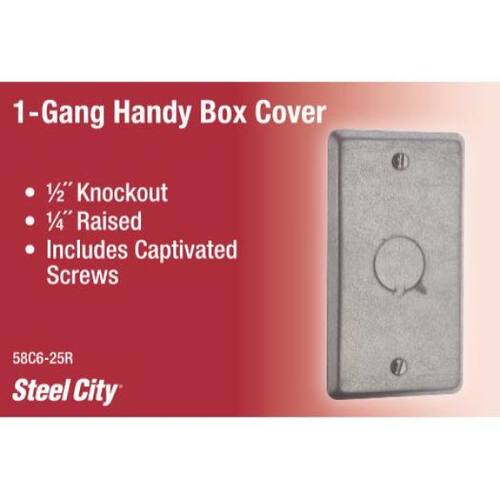 Handy Box Cover Metallic Blank with 1/2 in. Knockout