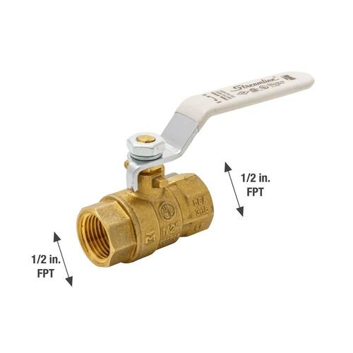 Ball Valve 1/2 in. Brass FPT Full Port with Packing Gland