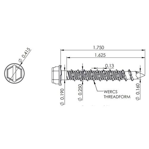 White UltraShield Hex Washer-Head Concrete Anchors 1/4 in. x 1-3/4 in. (75-Pack)