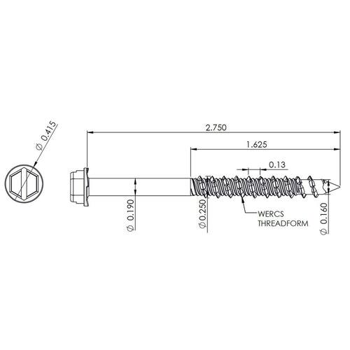 Hex-Washer-Head Concrete Anchors 1/4 in. x 2-3/4 in. (150-Pack)