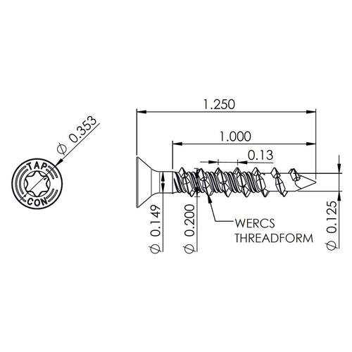 Concrete Anchor 1-1/16 in. x 1-1/4 in. Flat Head Torx (25-Pack)