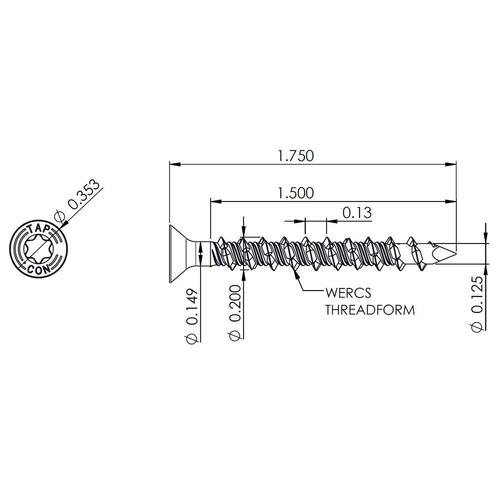 Star Flat-Head Concrete Anchors 3/16 in. x 1-3/4 in. (25-Pack)