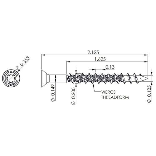 Star Flat-Head Concrete Anchors 3/16 in. x 2-1/4 in. (25-Pack)