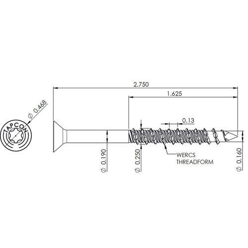 Star Flat-Head Concrete Anchors 1/4 in. x 2-3/4 in. (25-Pack)