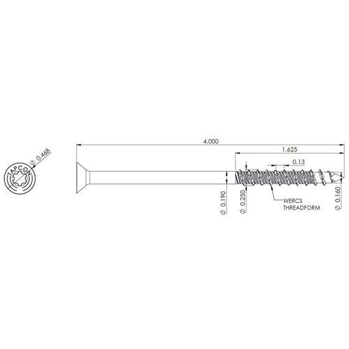 Concrete Anchor 1/4 in. x 4 in. Flat Head Torx (50-Pack)