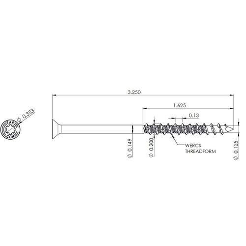 Concrete Anchor 1-1/16 in. x 3-1/4 in. Flat Head Torx (75-Pack)