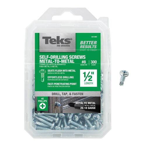 Self-Drilling Screws 1/2 in. Phillips Pan-Head 300-Pack