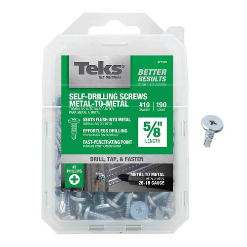 Self Drilling Screws 10 x 5/8 in. Phillips Pancake Head (190-Pack)