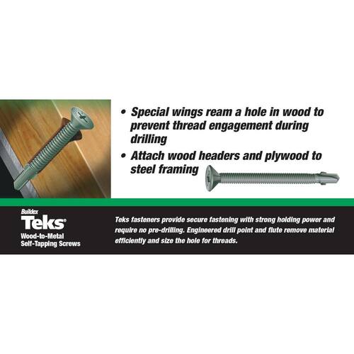 Self Drilling Winged Screws Phillips Flat-Head 1/4 in. -14 x 3 in. (40-Pack)