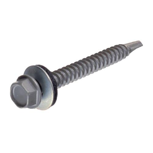 Sheet Metal Screws #12 2 in Washer Head Hex Electro Galvanized Zinc (50-Pack)