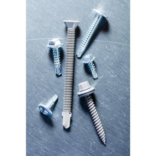 Sheet Metal Screws #9 1 in Washer Head Hex Electro Galvanized Zinc (120-Pack)