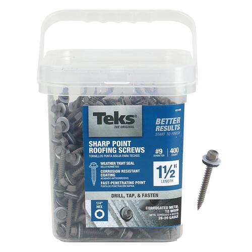 Roofing Screws 1-1/2 in. External Hex Drive Washer Head (400-Pack)