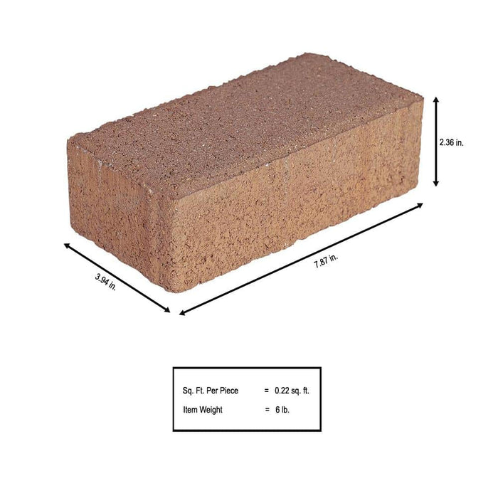 Concrete Paver 7.87 in. x 3.94 in. x 2.36 in.  Terra Cotta Pavestone 5