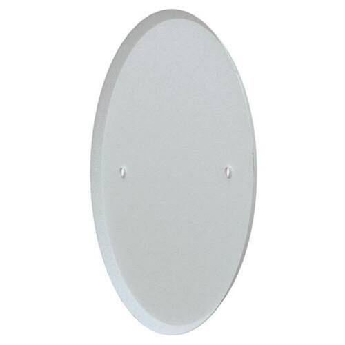 Metal Wall Plate 1-Gang White Textured Round Blank 5 in.