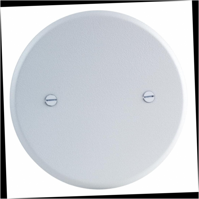 Metal Wall Plate 1-Gang White Textured Round Blank 5 in.