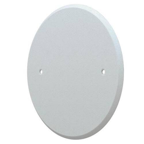 Metal Wall Plate 1-Gang White Textured Round Blank 5 in.