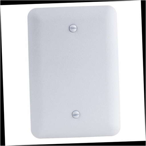 Wall Plate Blank 1-Gang Metal Midway/Maxi Sized White (Textured/Paintable Finish)