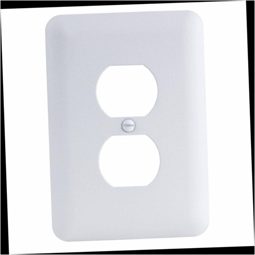 Wall Plate Metal 1-Gang Duplex Midway/Maxi Sized White (Textured/Paintable Finish)