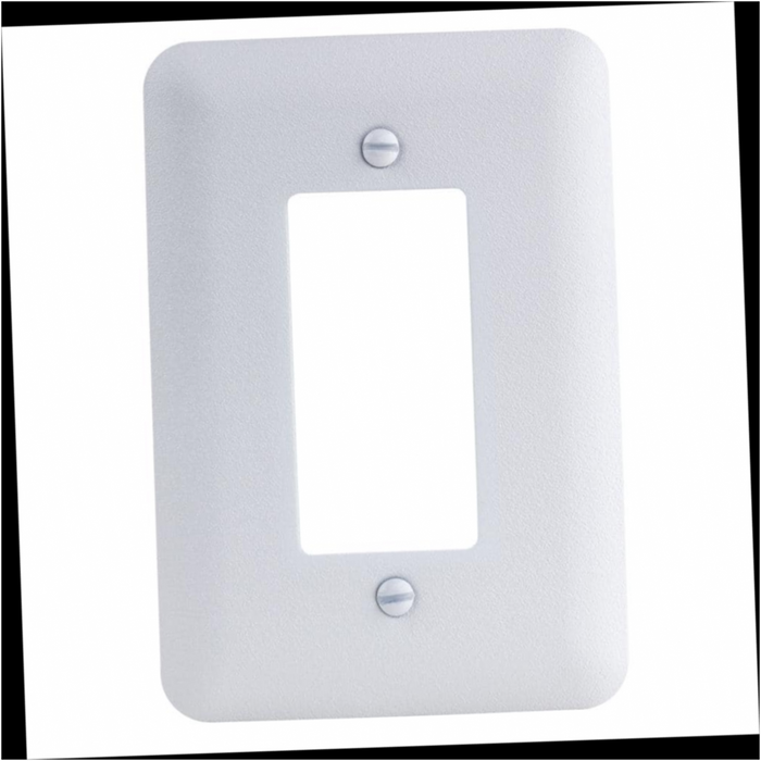 Metal Wall Plate 1-Gang Rocker Midway/Maxi Sized White (Textured/Paintable Finish)