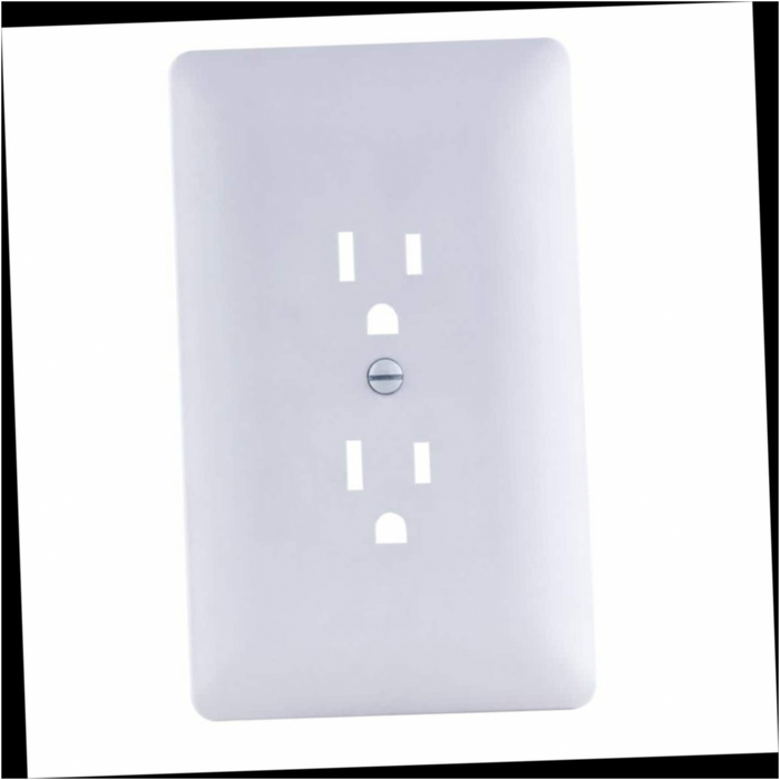 Outlet Wall Plate Cover-Up 1-Gang White (Paintable) Textured Plastic Duplex