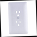 Outlet Wall Plate Cover-Up 1-Gang White (Paintable) Textured Plastic Duplex