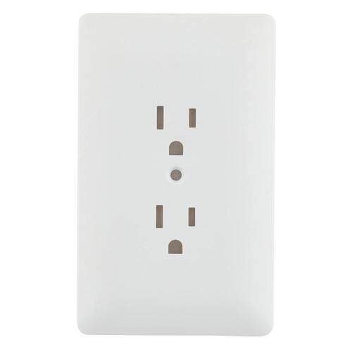 Outlet Wall Plate Cover-Up 1-Gang White (Paintable) Textured Plastic Duplex