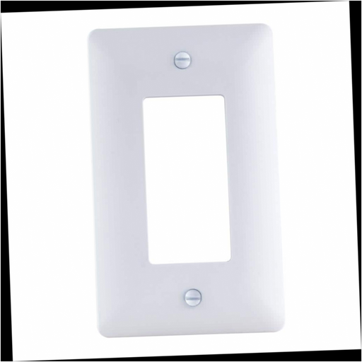 Plastic Wall Plate 1-Gang Decorator/Rocker (Paintable) White