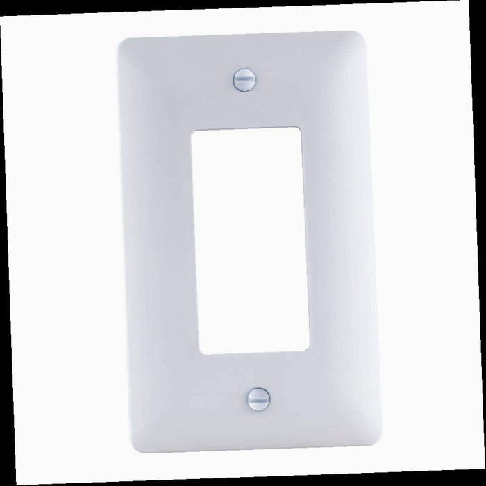 Outlet Wall Plate, White 1-Gang Decorator/Rocker Plastic Wall Plate (Paintable)