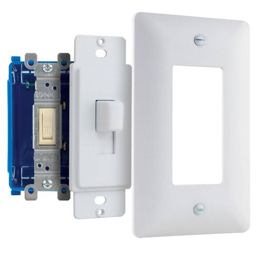 Wall Plate Adapter Plastic 1-Gang Toggle Cover-up White (Textured/Paintable Finish)