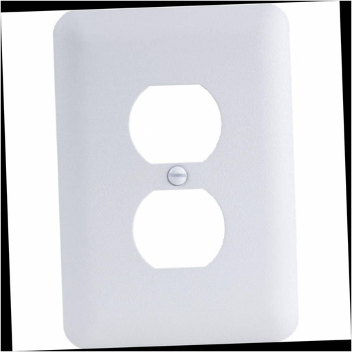 Wall Plate 1-Gang Duplex Metal White (Textured/Paintable Finish) by Perry