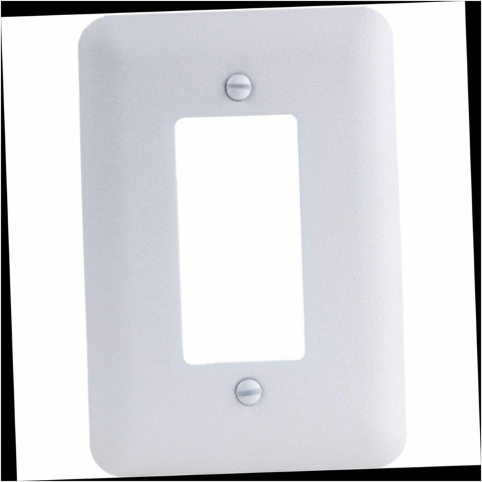 Metal Wall Plate 1-Gang Rocker White (Textured/Paintable Finish) Perry