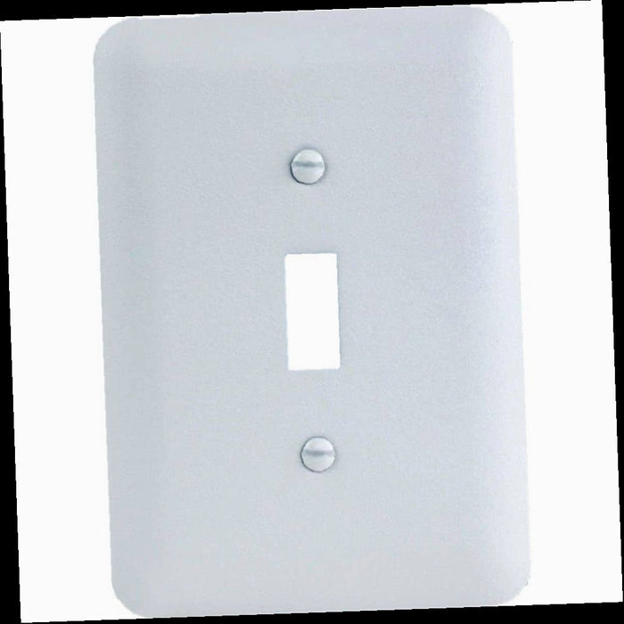 Outlet Wall Plate, Perry 1-Gang Toggle Metal Wall Plate, White (Textured/Paintable Finish)