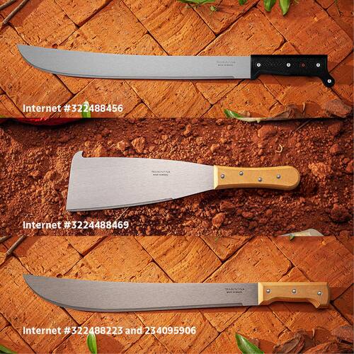 Machete, 22 in., with Carbon Steel Trailling Point Straight Edge Blade, with Poly Handle