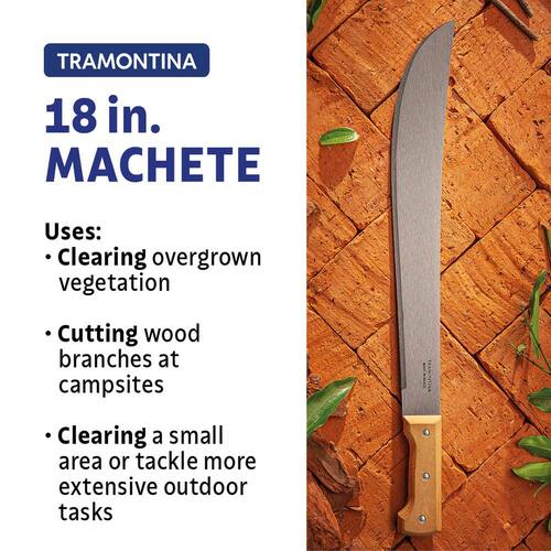 Machete, 22 in., with Carbon Steel Trailling Point Straight Edge Blade, with Poly Handle